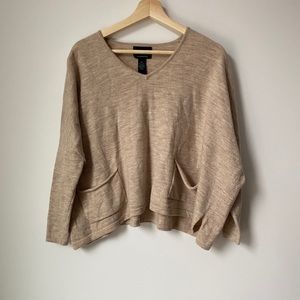 Beige 100% wool sweater